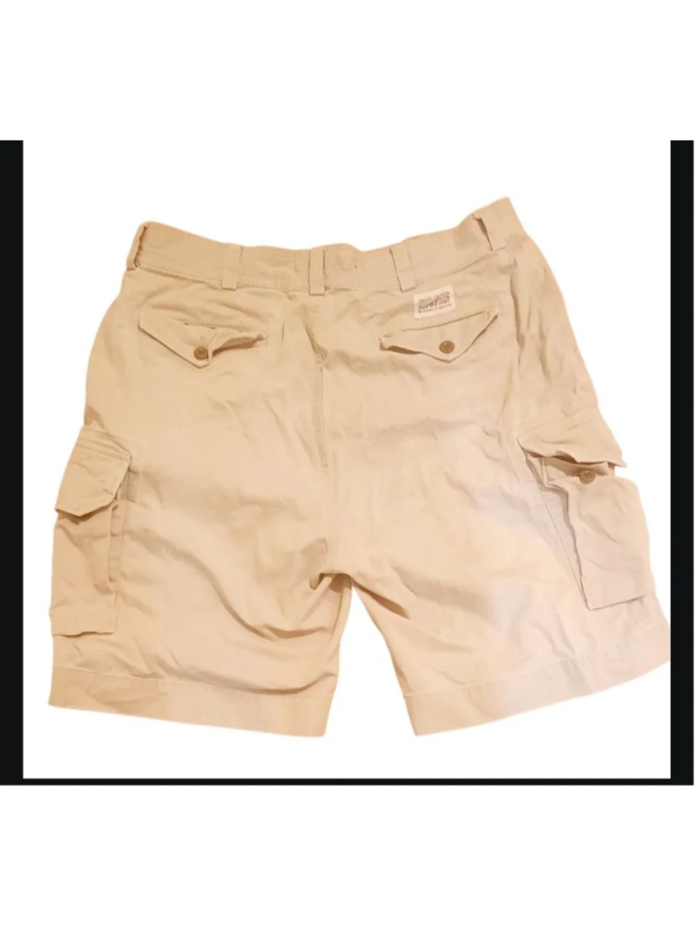 Vintage Polo By Ralph Lauren 67 Chino Shorts Cargo Tan Mens Size 36
